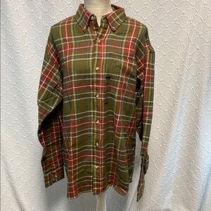 RedHead size‎ large Green and Red Casual Button Down Shirt flannel fall winter